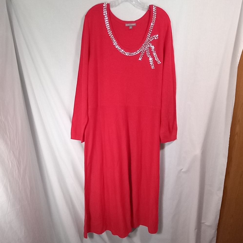 Jessica London Red Wool Blend Sweater Dress Size 26W